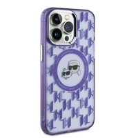 Karl Lagerfeld IML Monogram Karl & Choupette Head MagSafe apvalks iPhone 15 Pro Max - violets