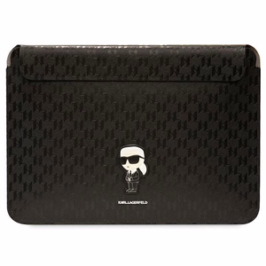 Karl Lagerfeld Saffiano Monogramma Ikonik apvalks 14" klēpjdatoram - melns