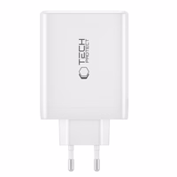 Tech-Protect NC100W-GAN lādētāju tīkls GaN 3x USB-C PD 100W / USB-A QC 3.0 - melns