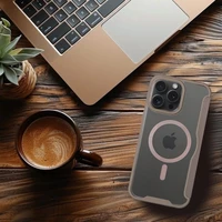 SMART MAG grāmatas tipa viedtālruņa apvalks, saderīgs ar MagSafe, IPHONE 15 Pro Max, titāna krāsas