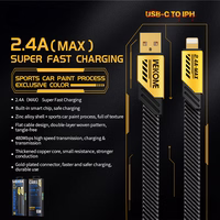WEKOME WDC-190 Mecha Series - USB-A to Lightning Fast Charging Connection kabelis 1 m (dzeltens)