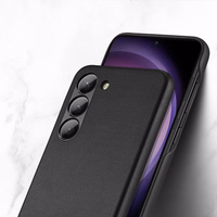 Dux Ducis Grit viedtālruņa apvalks Samsung Galaxy S23+ elegants apvalks no mākslīgās ādas melna