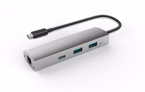 Adapter US3.1 to 2-Port USB 3.0 + 1-Port USB 3.1 with Gigabit Ethernet