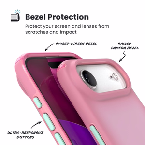Speck Presidio Lux MagSafe vāciņš ierīcei iPhone Air, “Ibis Pink / Dark Ibis / Kanom Green” krāsā