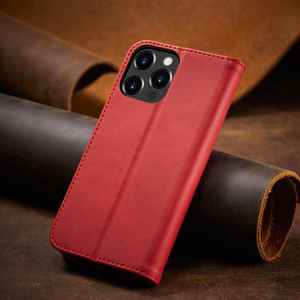 Magnet Fancy Case viedtālruņa apvalks iPhone 14 Pro ar flip vāciņu, maku funkciju un statīvu - sarkanās krāsas