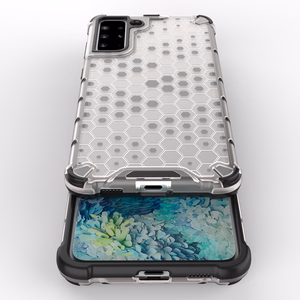 Šūnveida dizaina viedtālruņa apvalks bruņots pārsegs ar gēla rāmi Samsung Galaxy S22 + (S22 Plus) melns