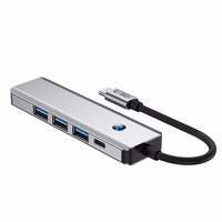 Tech-Protect HB01 HUB adapteris 5in1 USB-C + USB3.0 + HDMI 4K 60Hz + PD100W - pelēks