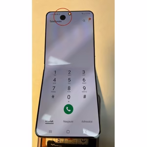 LCD displejs, saderīgs ar Samsung F711 Z Flip3 melns (ar defektiem 1) (NF versija)