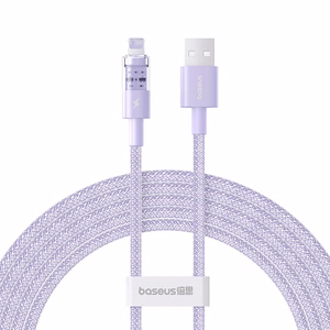 Baseus Gem USB-A uz Lightning 2.4A ātras uzlādes kabelis 2 m, violets