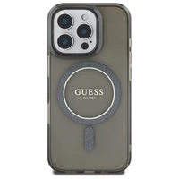 Guess IML Spīdums Aplis Magnētiskais viedtālruņa apvalks iPhone 16 Pro - melns