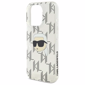 Karl Lagerfeld IML Karl galvas elektroplēts iPhone 16 Pro apvalks - caurspīdīgs