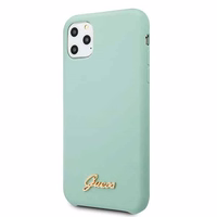 Guess GUHCN58LSLMGG iPhone 11 Pro zaļš cietais apvalks Silikona Vintage Gold Logo