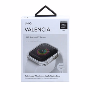 Uniq Valencia viedtālruņa apvalks Apple Watch 4 / 5 / 6 / SE 40mm - sudraba