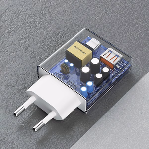 GaN Dudao A30EUT 30W USB-A / USB-C Wall Charger + USB-C - USB-C Cable - White