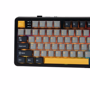 F108 Gray+Orange+Deep Gray Gasket tastatūra ar Volcano RGB slēdžiem – AULA