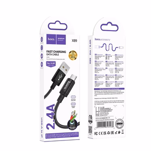 Kabelis USB A uz Micro USB Hoco 2,4A 2 m X89 melns