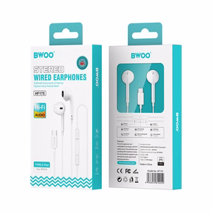 BWOO vadu austiņas HF175 USB-C digitālais interfeiss balts