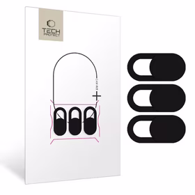 KAMERAS AIZVARS TECH-PROTECT CAM FIT+ 3 GAB. PORTATĪVĀ DATORA KAMERAS VĀCIŅŠ MELNS