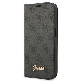Guess GUBKP14SHG4SHK iPhone 14 6.1 "melna / melna grāmata 4G Vintage Gold Logo