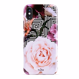 Puro Glam Geo Flowers Pink Peonies vāciņš ierīcei iPhone XS Max