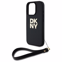 DKNY Wrist Strap Stock Logo viedtālruņa apvalks iPhone 16 Pro - melns