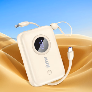 Portatīvais lādētājs Dudao K14 10000mAh ar USB-C / Lightning kabeļiem (smilškrāsas)