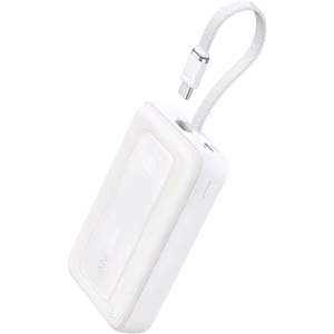 Anker portatīvais lādētājs ar iebūvētu USB-C kabeli, 30 W, A1688H21, 10000 mAh, balts