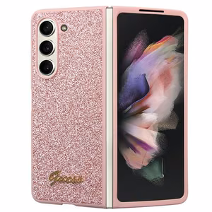 Guess Glitter Script viedtālruņa apvalks Samsung Galaxy Z Fold 5 - rozā