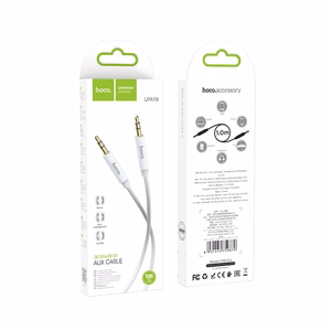 Kabelis AUX Jack 3,5 mm uz Jack 3,5 mm Hoco 1 m UPA19 sudrabs