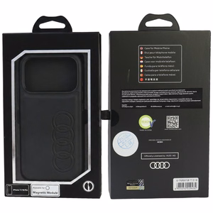 Audi TT sintētiskās ādas vāciņš modelim iPhone 18 Pro / 17 Pro, saderīgs ar MagSafe – melns