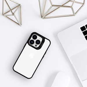 Tel Protect Viedtālruņa apvalks ar statīvu + kameras stikls Iphone 15 Plus melna