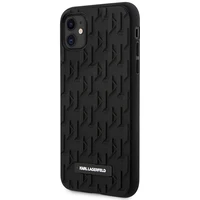Karl Lagerfeld KLHCN61RUPKLPK iPhone 11 / Xr 6.1" cietais apvalks melns/melns 3D monogramma