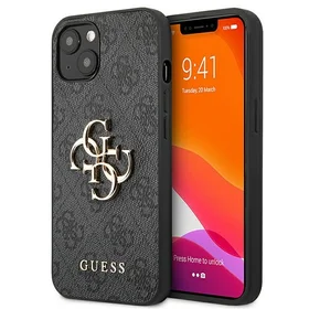 Guess GUHCP13M4GMGGR iPhone 13 / 14 / 15 6.1" pelēks/pelēks cietais apvalks 4G Liels Metāla Logotips