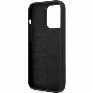 BMW BMHMP14XSILBK2 viedtālruņa apvalks iPhone 14 Pro Max 6.7" - melns Signature Liquid Silicone MagSafe