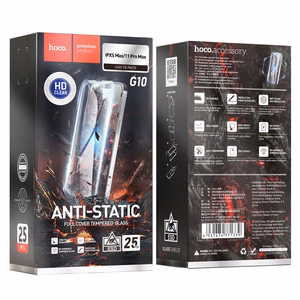 HOCO rūdītais HD aizsargstikls Anti-static (komplekts 25in1) – vairāku iepakojumu, paredzēts iPhone XS Max / iPhone 11 Pro Max (G10)