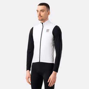 Rockbros TLMJ002 ROAD TO SKY siltināta vēja necaurlaidīga riteņbraukšanas veste, M izmērs – balta