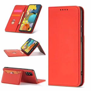 Magnētiskais karšu apvalks Samsung Galaxy A13 5G maciņš karšu turētājs sarkans