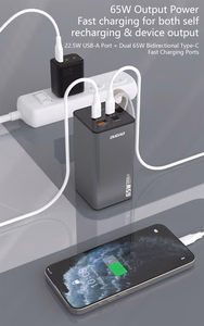 Ārējais akumulators Dudao K65+ 65W 30000mAh melns