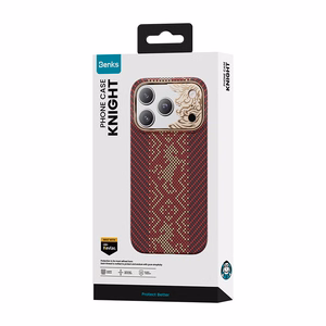 Sarkans Benks Magnetic Armor Air Knight kevlara vāciņš ar metāla rāmi (C.K.FL.AP.GD.J072), paredzēts iPhone 18 Pro / iPhone 17 Pro