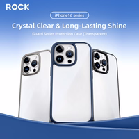 Rock Guard Series viedtālruņa apvalks Iphone 16 Pro Max caurspīdīgs-pelēks