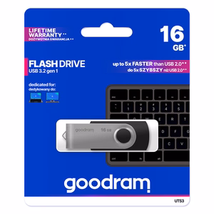 GOODRAM Pendrive UTS3 -  16GB USB 3.2 gen 1 Black