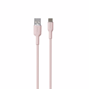 Puro Soft USB-A - USB-C kabelis 1.5m - rozā