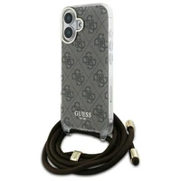 Guess Crossbody Cord 4G Print viedtālruņa apvalks ar siksniņu iPhone 16 - brūns