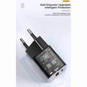 Lādētājs Essager GaN Square melns 33W (PD / QC3.0)