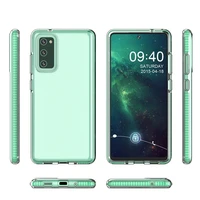 Viedtālruņa apvalks Spring Case – skaidrs TPU gel apvalks ar krāsainu rāmi, paredzēts Samsung Galaxy A02s EU – melns