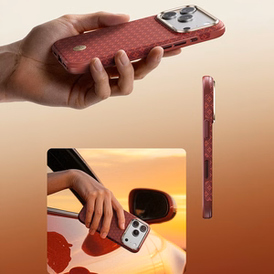 Benks ArmorGrid Edge X9 Air Navigator kevlara maciņš (C.K.FL.AP.RD.X070) iPhone 18 Pro Max/17 Pro Max, sarkans (Sawy Red)