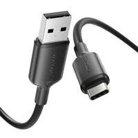 USB 2.0 A uz USB-C 3A kabelis Vention CTQBH 2M (melns)