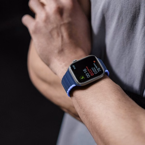 Магнитный ремешок для Apple Watch SE, 9, 8, 7, 6, 5, 4, 3, 2, 1 (41, 40, 38 mm) Dux Ducis (LD Version) - синий