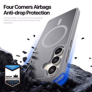 DUX DUCIS apvalks YIND saderīgs ar Magnētisko SAMSUNG S25 FE pelēks