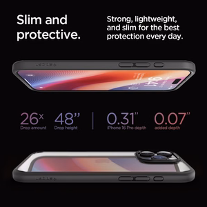 Spigen Ultra Hybrid iPhone 16 Pro viedtālruņa apvalks - matēta melna